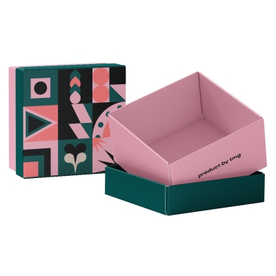 Коробка крышка-дно 230х230х50 из картона с индивидуальным дизайном