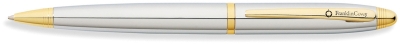 Шариковая ручка FranklinCovey Lexington. Цвет - хромовый с золотистой отделкой., серебристый, латунь, нержавеющая сталь
