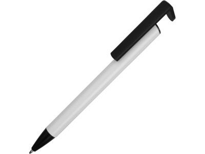 Ручка-подставка шариковая «Кипер Металл», черный, белый, пластик, металл