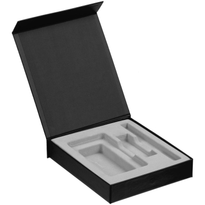 Коробка Latern для аккумулятора 5000 мАч, флешки и ручки, черная, черный, переплетный картон; покрытие софт-тач