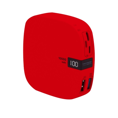 Внешний аккумулятор Revil, 10000 mAh, красный, красный