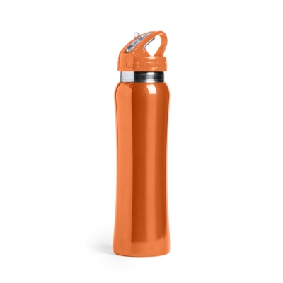 Бутылка для воды SMALY с трубочкой, оранжевый, 800 мл, нержавеющая сталь, оранжевый, нержавеющая сталь