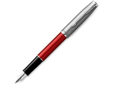 Перьевая ручка Parker Sonnet, F, черный, красный, серебристый, металл