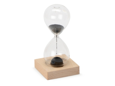 Песочные магнитные часы на деревянной подставке «Infinity», прозрачный, дерево, стекло