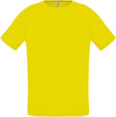 Футболка унисекс Sporty 140, лимонно-желтая, желтый, полиэстер 100%, плотность 140 г/м²