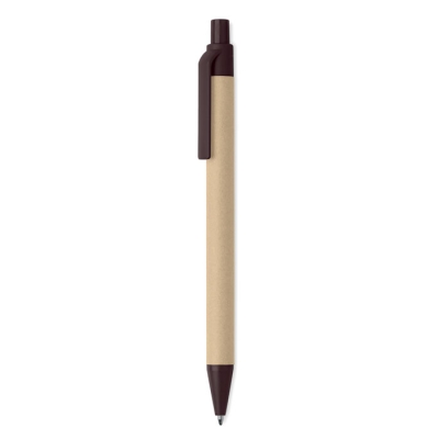 Ручка из картона и кофе, коричневый, пластик