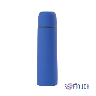 Термос "Крит" 500 мл, покрытие soft touch, синий, нержавеющая сталь/soft touch