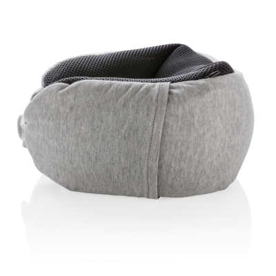 Подушка для путешествий Deluxe  с наполнителем Microbead, серый; черный, полиэстер; спандекс