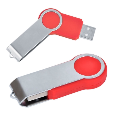 USB flash-карта "Swing" (8Гб), красная, 6х2,3х1см, металл, пластик, красный, металл, пластик