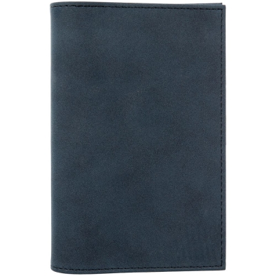 Обложка для паспорта Nubuk, синяя, синий, кожзам
