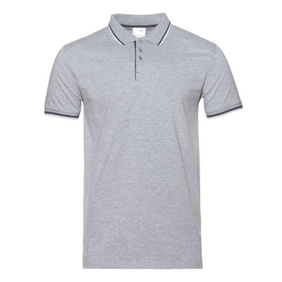 Рубашка поло унисекс STAN хлопок/эластан 200, 05, Серый меланж с контрастом, 200 гр/м2, эластан