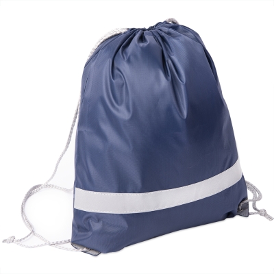 Рюкзак мешок со светоотражающей полосой RAY, тёмно-синий, 35*41 см, полиэстер 210D, синий, 100% полиэстер, 210d