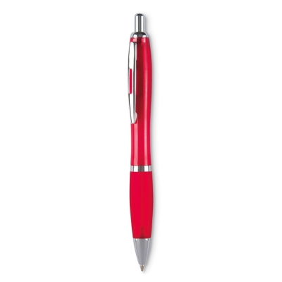 Шариковая ручка синие чернила, красный, пластик