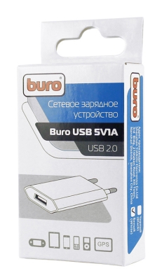 Сетевое зар./устр. Buro TJ-164w 5W 1A USB универсальное белый, пластик