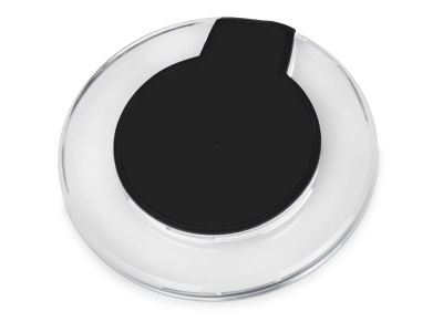 Беспроводное зарядное устройство «Pod» со светодиодной подсветкой, черный, пластик