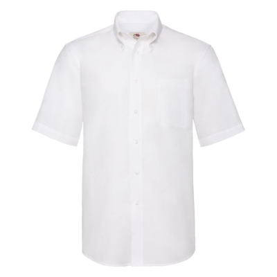 Рубашка "Short Sleeve Oxford Shirt", белый_2XL, 70% х/б, 30% п/э, 130 г/м2, белый, хлопок 70%, полиэстер 30%, плотность 130 г/м2