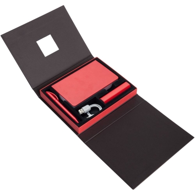 Коробка Plus, черная с красным, черный, красный, картон