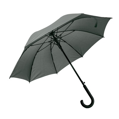 Зонт-трость ANTI WIND, полуавтомат, пластиковая ручка, темно-серый; D=103 см , серый, нейлон, плотность 190 г/м2