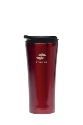 Термокружка Stinger, 0,45 л, сталь/пластик, красный глянцевый, 6,6х20 см, красный