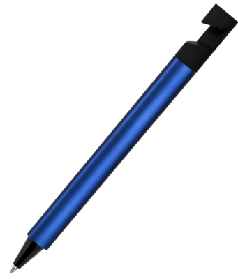N5, ручка шариковая, синий/черный, пластик, металлизир. напыление, подставка для смартфона, синий, пластик, метализированное напыление