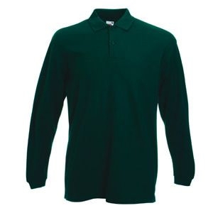 Поло "Long Sleeve Polo", темно-зеленый_XL, 100% х/б, 180 г/м2, темно-зелёный, хлопок 100%, плотность 180 г/м2