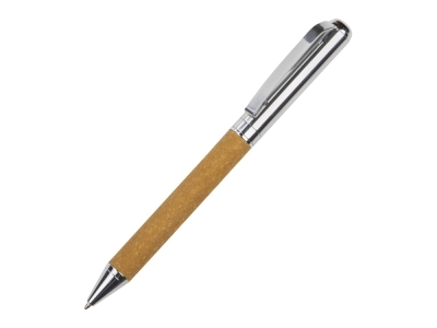 Ручка шариковая «Venera» из переработанной стали и переработанной кожи, коричневый, серебристый, металл