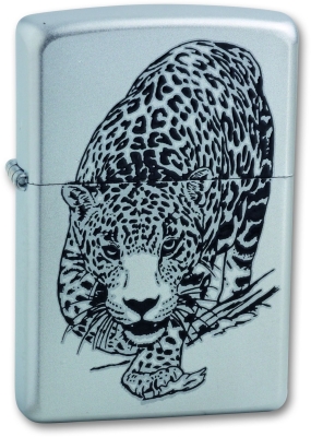 Зажигалка ZIPPO Leopard, с покрытием Satin Chrome™, латунь/сталь, серебристая, матовая, 38x13x57 мм, серебристый