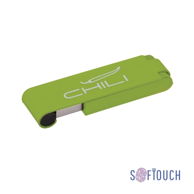 Флеш-карта "Case" 8GB, покрытие soft touch, зеленый, металл/soft touch