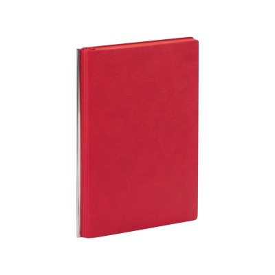 Ежедневник недатированный "Аскона", формат А5, гибкая обложка, красный, металл, кожзам