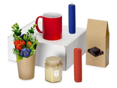 Подарочный набор «Ягодный сад», коричневый, красный, пластик, картон, керамика, воск