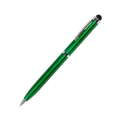 CLICKER TOUCH, ручка шариковая со стилусом для сенсорных экранов, зеленый/хром, металл, зеленый, серебристый, металл