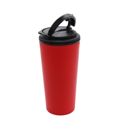 Термостакан Basic с ручкой, цвет красный, красный, пластик