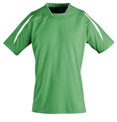 Футболка спортивная Maracana 140, зеленая с белым, зеленый, белый, полиэстер 100%, плотность 140 г/м²