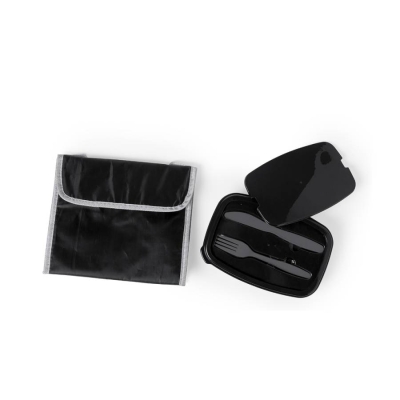 Набор термосумка и ланч-бокс PARLIK, черный, 26 x 22 x 18 cm, полиэстер 210D, черный, полиэстер 210d, алюминий