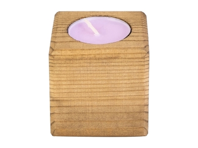 Свеча в декоративном подсвечнике «Лаванда», коричневый, воск