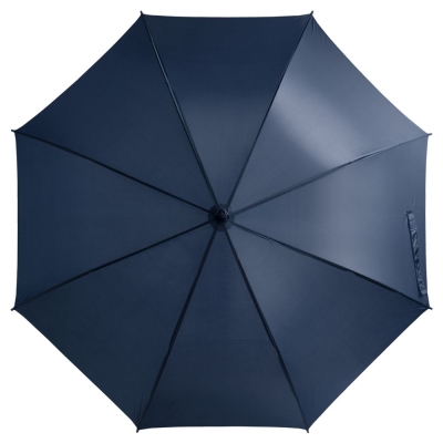 Зонт-трость Promo, темно-синий, синий, купол - полиэстер; ручка - пластик