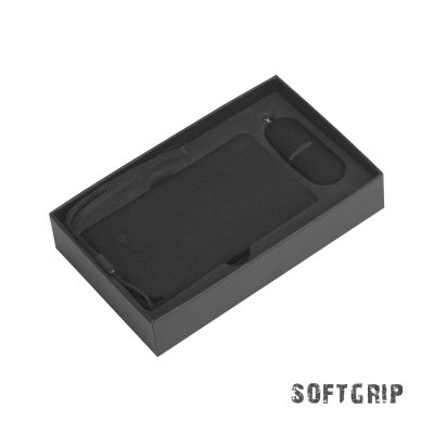Набор "Камень" на 2 предмета, 4000 mAh /16Gb, с покрытием soft grip, черный, пластик/soft grip