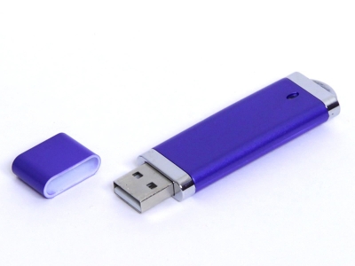 USB 3.0- флешка промо на 32 Гб прямоугольной классической формы, синий, пластик
