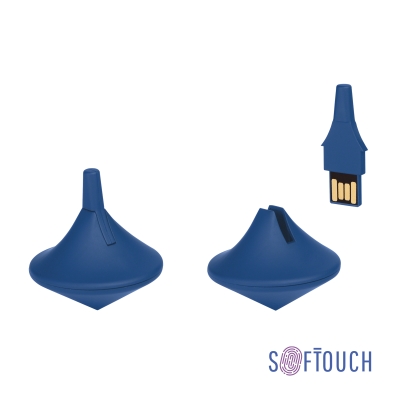 Флеш-карта-антистресс "Volchok", объем памяти 16GB, темно-синий, покрытие soft touch, синий, пластик/soft touch