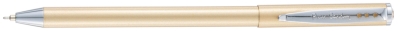 Ручка шариковая Pierre Cardin ACTUEL. Цвет - бежевый металлик. Упаковка Р-1, алюминий, нержавеющая сталь