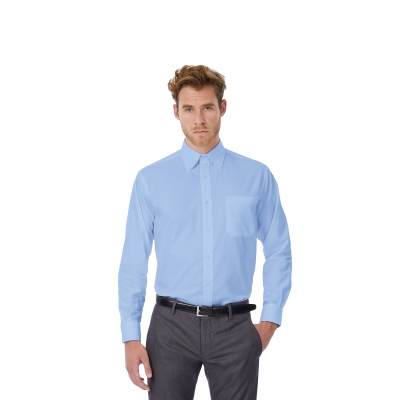 Рубашка мужская с длинным рукавом Oxford LSL/men, голубой, полиэстер, хлопок