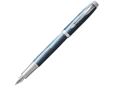 Перьевая ручка Parker IM Premium, F, голубой, серебристый, металл