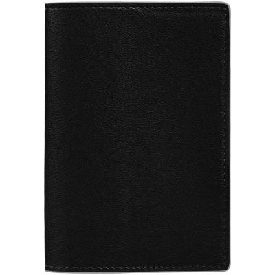 Обложка для паспорта Petrus, черная, черный, кожзам