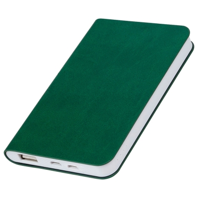 Универсальный аккумулятор "Softi" (5000mAh), зеленый, 7,5х12,1х1,1см, искусственная кожа, пл, зеленый, кожа искусственная, пластик