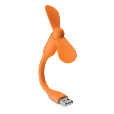 Настольный USB вентилятор, оранжевый, пластик