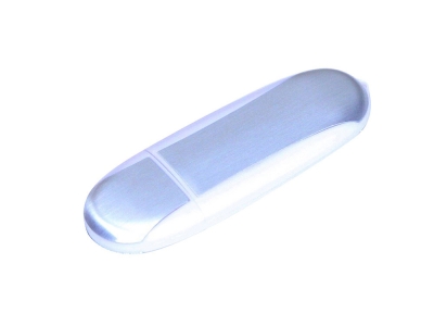 USB 3.0- флешка промо на 64 Гб овальной формы, серебристый, прозрачный, пластик