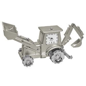 Часы "Трактор"; 10,4х8х4,5 см; металл; лазерная гравировка, серебристый, металл