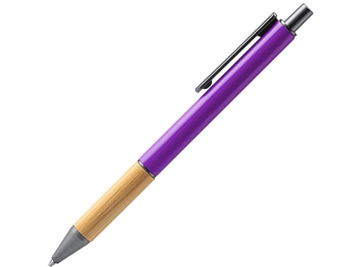 Ручка шариковая металлическая с бамбуковой вставкой PENTA, фиолетовый