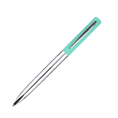 CLIPPER, ручка шариковая, бирюзовый/хром, металл, покрытие soft touch, бирюзовый, латунь, нержавеющая сталь, софт-покрытие