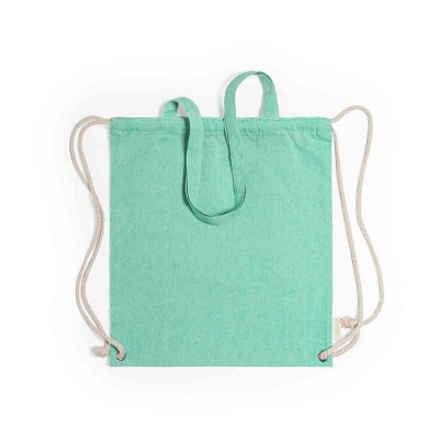 Рюкзак FENIN, зеленый, 42 x 38 см, 100% переработанный хлопок, 140 г/м2, зеленый, 100% переработанный хлопок, 140 г/м2